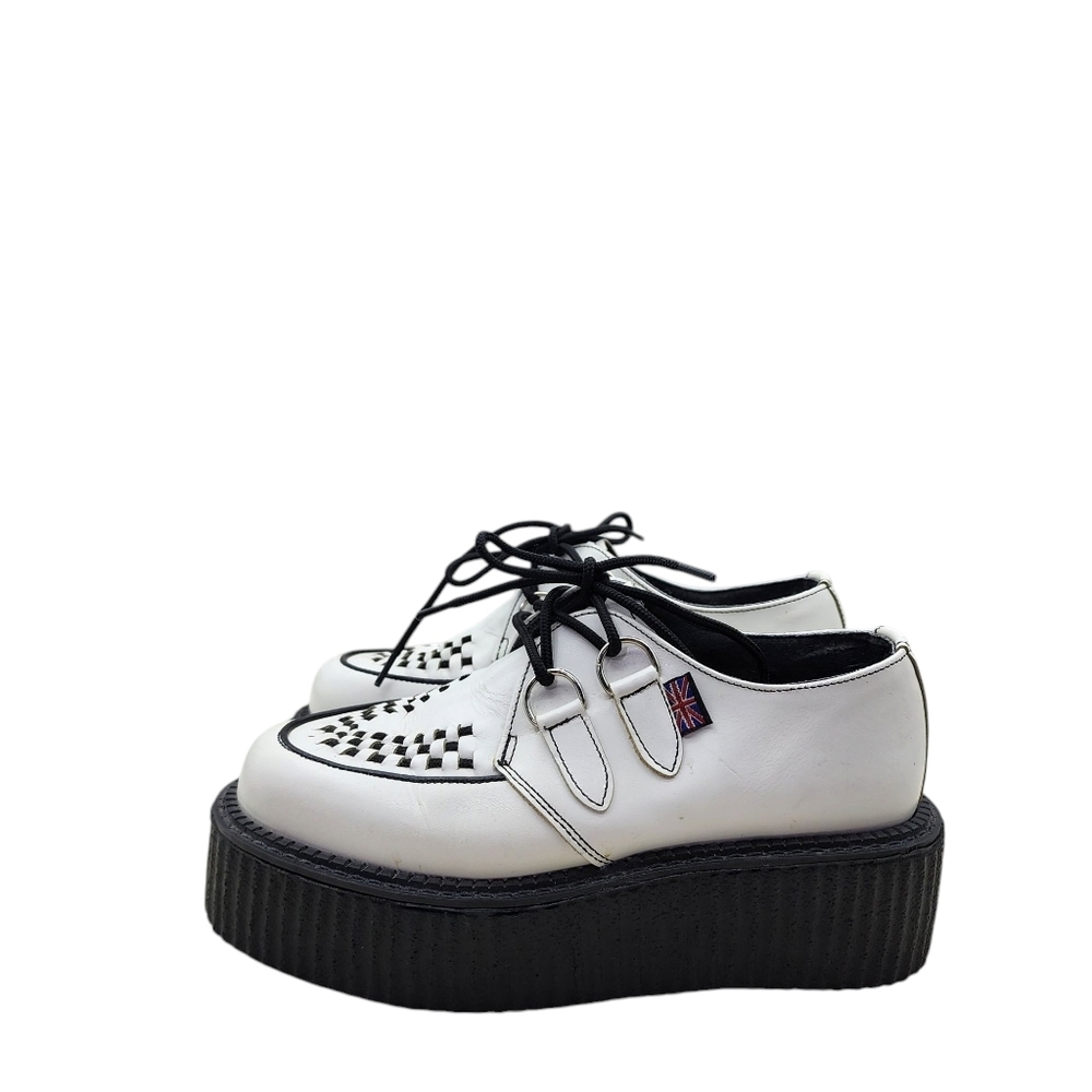 Tuk The Original Women's Leather Chunky Platform Creeper White Sz 5